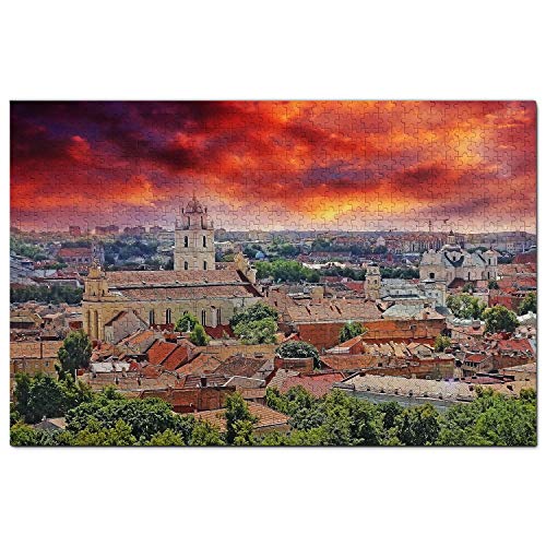 Litauen Puzzle 1000 Teile Altstadt Vilnius Litauen Puzzlespiel Kunstwerk Reisesouvenir 70x50CM von AFHMZ