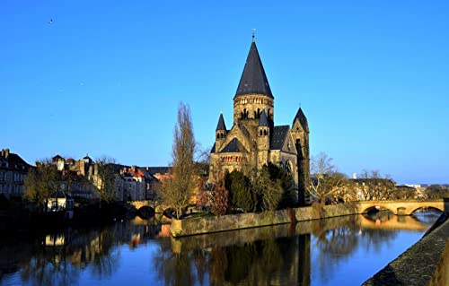 Mädchen Puzzle 1000 Teile Stadt Frankreich Kathedrale Metz 70x50CM von AFHMZ