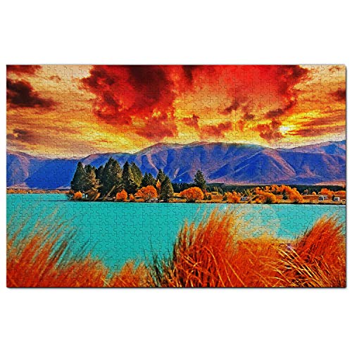 Neuseeland-Puzzle, 1000 Teile, Neuseeland Queenstown, Puzzlespiel, Kunstwerk, Reise-Souvenir, 70 x 50 cm von AFHMZ