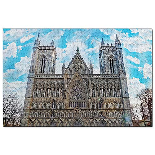 Norwegen: Nidaros-Kathedrale Trondheim, Puzzle für Erwachsene, 1000 Teile, Reisegeschenk, Souvenir, 70 x 50 cm von AFHMZ