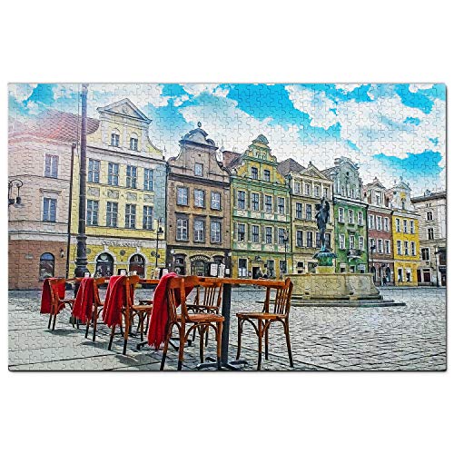 Polen, Alter Marktplatz, Posen, Puzzle für Erwachsene, 1000 Teile, Reisegeschenk, Souvenir, 70 x 50 cm von AFHMZ