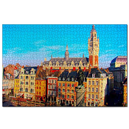 Puzzle, Frankreich, Altstadt von Lille, 1000-teiliges Puzzle für Erwachsene und Familien, Reisegeschenk, Souvenir, 70 x 50 cm von AFHMZ