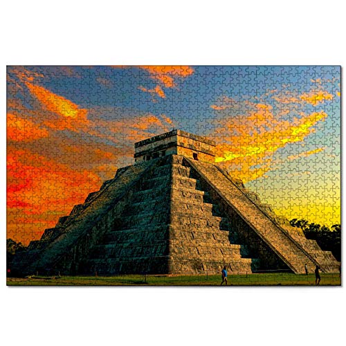 Puzzle, Mexiko, Pyramidenruinen Chichen-Itza, 1000-teiliges Puzzle für Erwachsene und Familien, Reisegeschenk, Souvenir, 38 x 26 cm von AFHMZ