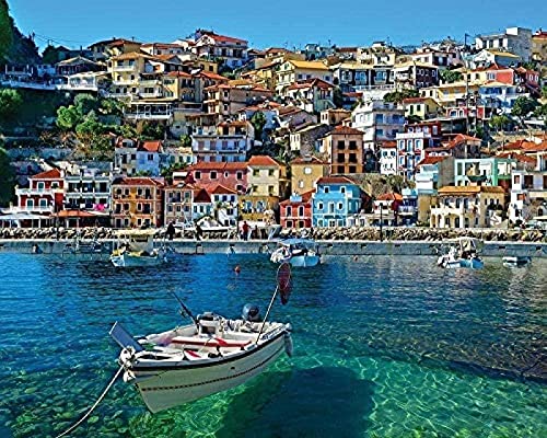 Puzzle 1000 Teile Griechenland Parga Puzzle für Erwachsene, Puzzle, klassisches Lernspiel, Spielzeug für Zuhause, Chris, 38 x 26 cm von AFHMZ