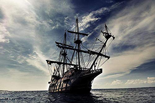 Puzzle 1000 Teile Kreativität DIY Puzzles Stellen Sie Sich Spielzeug vor Schiff Galeone Segeln Meereswellen Himmel Wolken Landschaft Zusammenbauen Dekoration für das Zuhause 70x50CM von AFHMZ