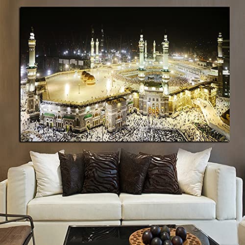 Puzzle 1000 Teile Mekka Islam Heilige Landschaft Religiöses Gebäude Muslimische Moschee Puzzle 1000 Teile Puzzle für pädagogisches intellektuelles Stressabbau-Spielzeugpuzzle (20 x 30 Zoll) 70x50CM von AFHMZ