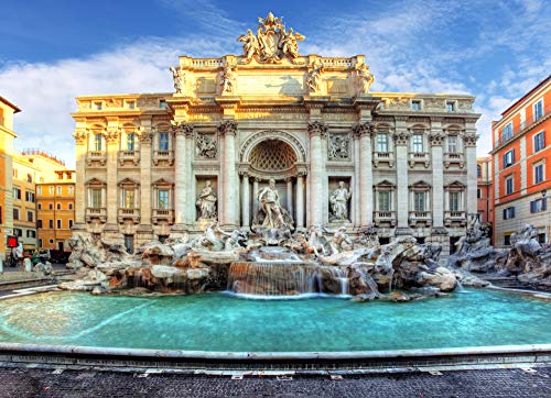 Puzzle 1000 Teile Papierpuzzle Erwachsene Puzzle Trevi-Brunnen Rom Italien Puzzle DIY Art 70x50CM von AFHMZ