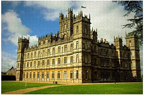 Puzzle 1000 Teile für Erwachsene Holzpuzzle Spielspielzeug Highclere Castle Downton Abbey 38x26CM von AFHMZ