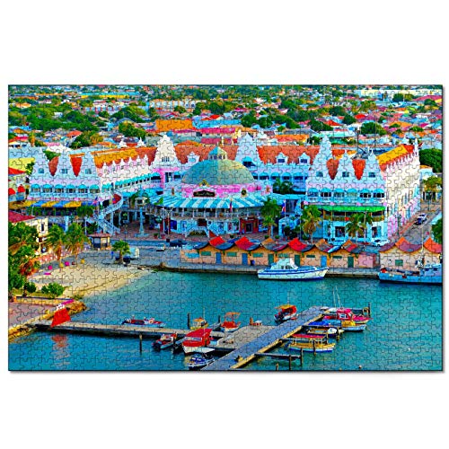 Puzzle Aruba Oranjestad 1000-teiliges Puzzle für Erwachsene und Familien, Reisegeschenk, Souvenir, 52 x 38 cm von AFHMZ