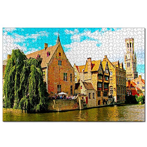 Puzzle Belgien Belfried Brügge 2000-teiliges Puzzle für Erwachsene und Familienreisegeschenk Souvenir 70x100CM von AFHMZ