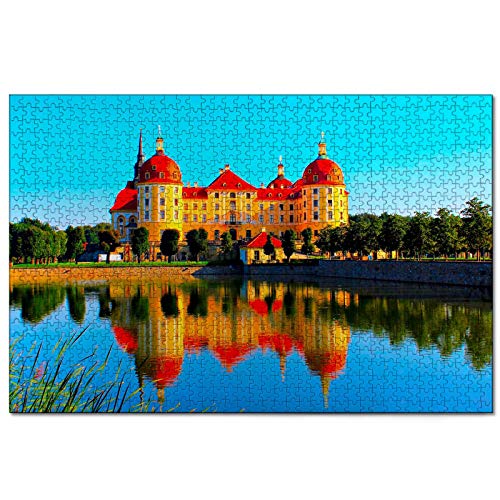 Puzzle Deutschland Schloss Moritzburg 1000-teiliges Puzzle für Erwachsene und Familienreisegeschenk-Souvenir 70x50CM von AFHMZ