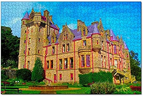 Puzzle England Belfast Castle 1000-teiliges Puzzle für Erwachsene und Familien, aus Holz, Reisegeschenk, Souvenir, 38 x 26 cm von AFHMZ