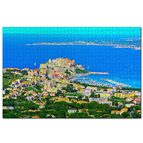 Puzzle Frankreich Calvi Korsika 1000-teiliges Puzzle für Erwachsene und Familienreisegeschenk Souvenir 70x50CM von AFHMZ