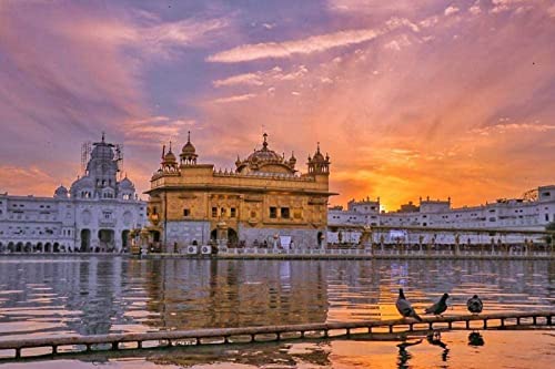 Puzzle Goldener Tempel in der Nähe von Wasser am Abend, klassisches Puzzle für Erwachsene, groß, 2000 Teile, 70 x 100 cm von AFHMZ