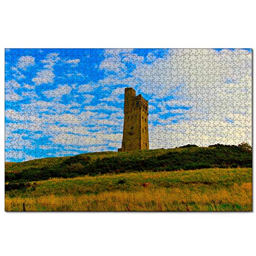 Puzzle Großbritannien, England, Castle Hill, Huddersfield, 1000-teiliges Puzzle für Erwachsene und Familien, Reisegeschenk, Souvenir, 38 x 26 cm von AFHMZ