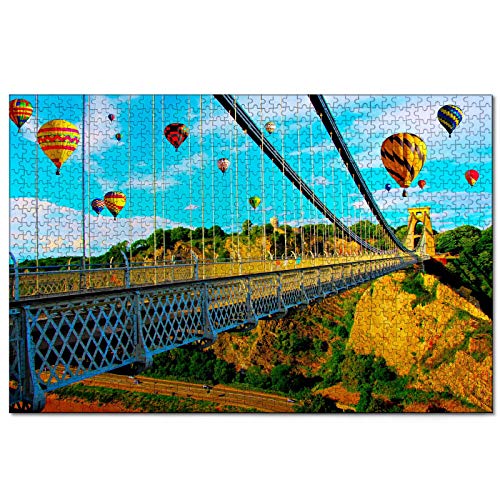 Puzzle Großbritannien England Ballon Clifton Hängebrücke Bristol 1000-teiliges Puzzle für Erwachsene und Familienreisegeschenk Souvenir 70x50CM von AFHMZ