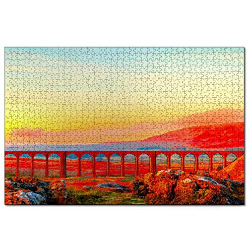 Puzzle Großbritannien England Ribblehead-Viadukt 1000-teiliges Puzzle für Erwachsene und Familienreisegeschenk-Souvenir 52 x 38 cm von AFHMZ