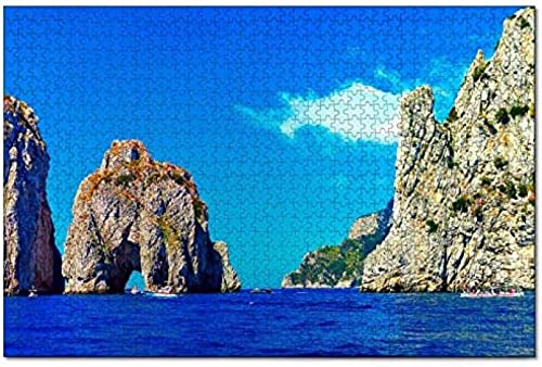 Puzzle Italien, Insel Capri, Neapel, 1000-teiliges Puzzle für Erwachsene und Familien, aus Holz, Reisegeschenk, Souvenir, 70 x 50 cm von AFHMZ