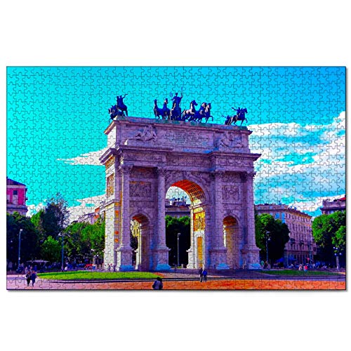 Puzzle Italien Arca Della Pace Mailand 1000-teiliges Puzzle für Erwachsene und Familienreisegeschenk-Souvenir 70x50CM von AFHMZ