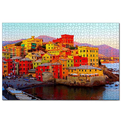 Puzzle Italien Genua 1000 Teile Puzzle für Erwachsene und Familienreisegeschenk Souvenir 52x38CM von AFHMZ