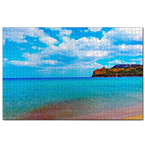 Puzzle Italien Poetto Cagliari 1000-teiliges Puzzle für Erwachsene und Familienreisegeschenk-Souvenir 70x50CM von AFHMZ