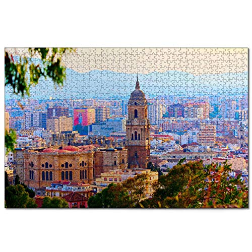 Puzzle Spanien, Kathedrale von Malaga, 1000-teiliges Puzzle für Erwachsene und Familien, Reisegeschenk, Souvenir, 38 x 26 cm von AFHMZ