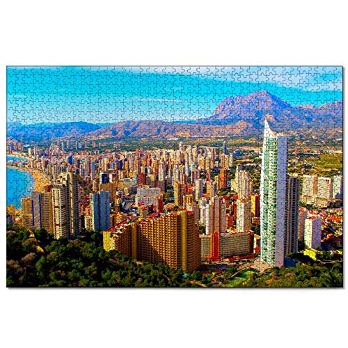 Puzzle Spanien Benidorm, 2000-teiliges Puzzle für Erwachsene und Familien, Reisegeschenk, Souvenir, 70 x 100 cm von AFHMZ