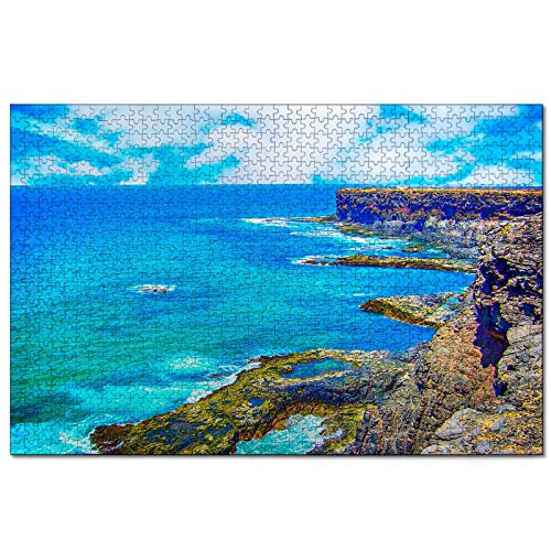 Puzzle Spanien Klippe Fuerteventura 1000-teiliges Puzzle für Erwachsene und Familienreisegeschenk-Souvenir 38x26CM von AFHMZ