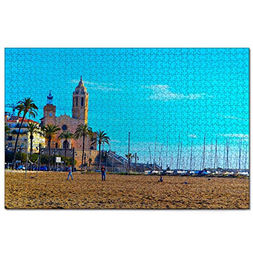 Puzzle Spanien Sitges Kirche 2000-teiliges Puzzle für Erwachsene und Familienreisegeschenk-Souvenir 70x100CM von AFHMZ