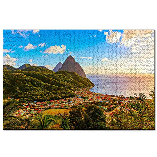 Puzzle St. Lucia, 1000-teiliges Puzzle für Erwachsene und Familien, Reisegeschenk, Souvenir, 52 x 38 cm von AFHMZ