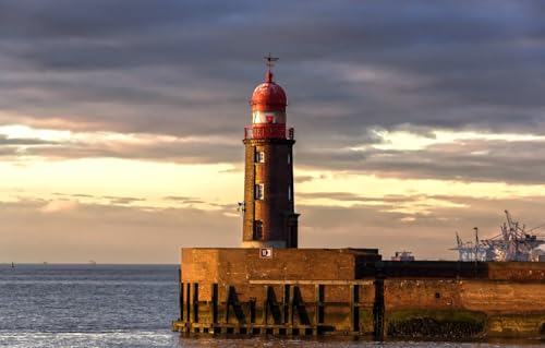 Puzzle für Erwachsene, 1000 Teile, Deutschland, Bremerhaven, Leuchtturm, Hafen, Horizont, Puzzle, 70 x 50 cm von AFHMZ