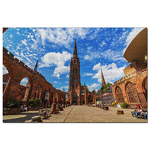 Puzzle für Erwachsene, Großbritannien, England, Coventry-Kathedrale, 1000 Teile, Reisegeschenk, Souvenir, 38 x 26 cm von AFHMZ