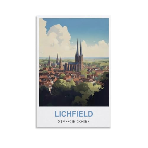 Puzzle für Erwachsene, Lichfield Staffordshire Poster Papierpuzzle 1000 Teile Spielzeug für Erwachsene Dekompressionsspiel 70x50CM Puzzle für Erwachsene, Lichfield Staffordshire Poster Papierpuzzle 1000 Teile Spielzeug für Erwachsene Dekompressionsspiel 70x50CM von AFHMZ