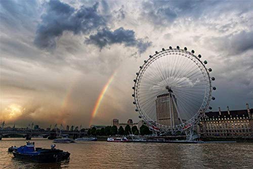 Puzzle für Erwachsene 1000 Teile - London Eye - Kinderpuzzle Spielzeug Lernpuzzle 38x26CM von AFHMZ