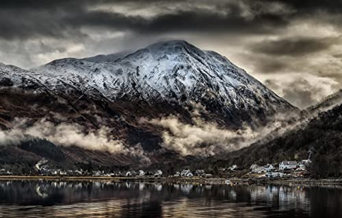 Puzzle für Erwachsene 2000 Teile, natürliche Schönheit, Schottland, Spiegelungen, Glencoe-Dorf 70 x 100 cm von AFHMZ