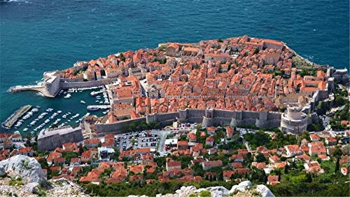 Puzzle für Erwachsene und Kinder, Dubrovnik, Kroatien, Stadt, Küste, Meer, DIY, 1000 Teile, 70 x 50 cm von AFHMZ