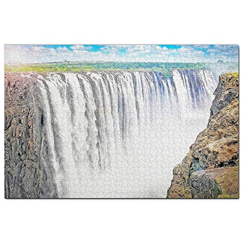 Sambia-Puzzle, 1000 Teile, Victoria Falls, Livingstone, Sambia, Puzzlespiel, Kunstwerk, Reise-Souvenir, 38 x 26 cm von AFHMZ