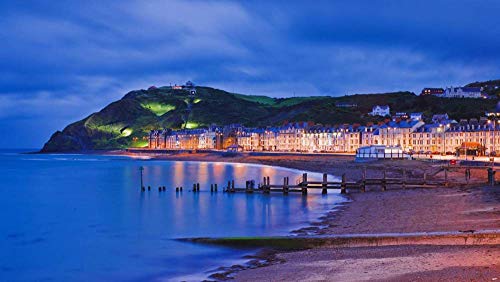 Schöne Szene, 1000 Teile Puzzle für Erwachsene, Dekompressionsspielzeug für Erwachsene, ideales Lernpuzzle, Spiele für Erwachsene, Geschenk – Promenade in Aberystwyth, 70 x 50 cm von AFHMZ