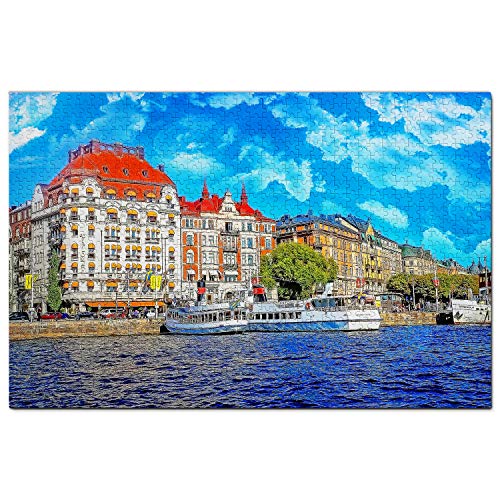 Schweden Storkyrkan Stockholm Puzzle für Erwachsene, 1000 Teile, Reisegeschenk, Souvenir, 52 x 38 cm von AFHMZ