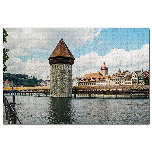 Schweiz Kapellbrücke Luzern Puzzle 1000 Teile Spiel Kunstwerk Reise Souvenir 38x26CM von AFHMZ