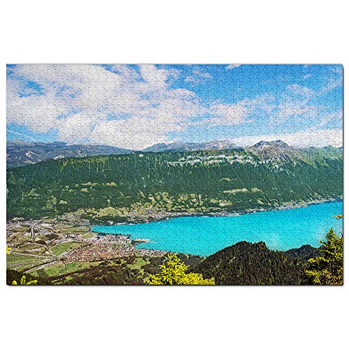 Schweiz Thunersee Interlaken Puzzle 1000 Teile Spiel Kunstwerk Reise Souvenir 38x26CM von AFHMZ