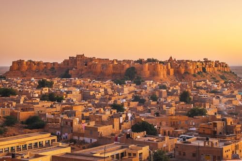 Schwieriges Puzzle für Erwachsene 1000 Teile Jaisalmer Fort unter Sonnenuntergangslicht in Rajasthan Indien 38x26CM von AFHMZ