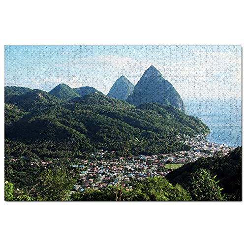 Soufrière St. Lucia Puzzle 1000 Teile Spiel Kunstwerk Reise Souvenir 52x38CM von AFHMZ