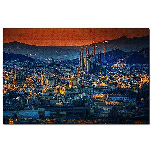 Spanien Basilika Sagrada Familia Barcelona Puzzle 1000 Teile Spiel Kunstwerk Reise Souvenir 38x26CM von AFHMZ