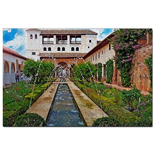 Spanien Puzzle 1000 Teile Spanien Generalife Granada Puzzlespiel Kunstwerk Reisesouvenir 70x50CM von AFHMZ