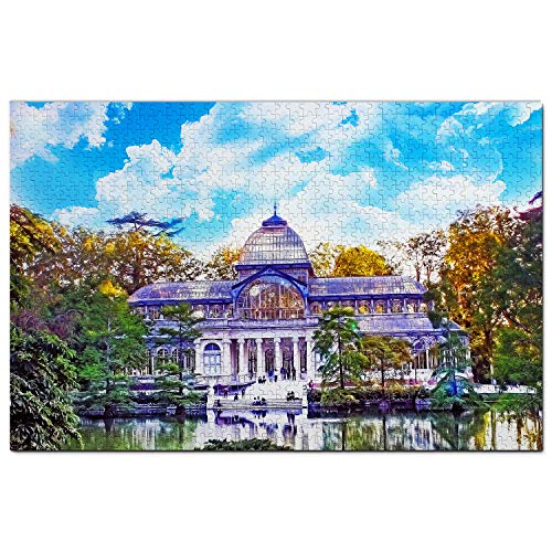 Spanien Puzzle 1000 Teile Spanien Kristallpalast Retiro Park Madrid Puzzlespiel Kunstwerk Reisesouvenir 100x70CM von AFHMZ