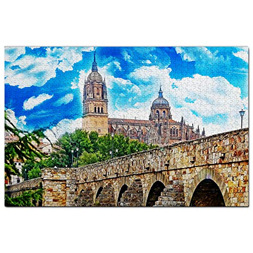 Spanien Puzzle 1000 Teile Spanien Römische Brücke Kathedrale Salamanca Puzzlespiel Kunstwerk Reisesouvenir 100x70CM von AFHMZ