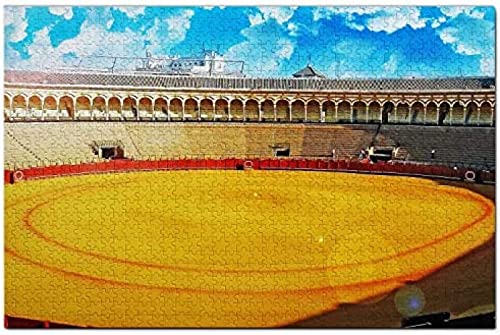 Spanien Stierkampf Sevilla Puzzle für Erwachsene 1000 Teile Papierartiges Reisegeschenk Souvenir 38x26CM von AFHMZ