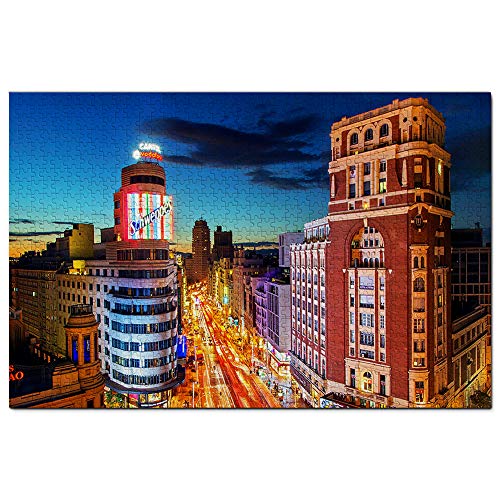 Spanien Straße Madrid Puzzle 1000 Stück Spiel Kunstwerk Reise Souvenir 38x26CM von AFHMZ