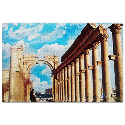 Syrien Puzzle 1000 Teile Palmyra Syrien Puzzle Spiel Kunstwerk Reise Souvenir 38x26CM von AFHMZ